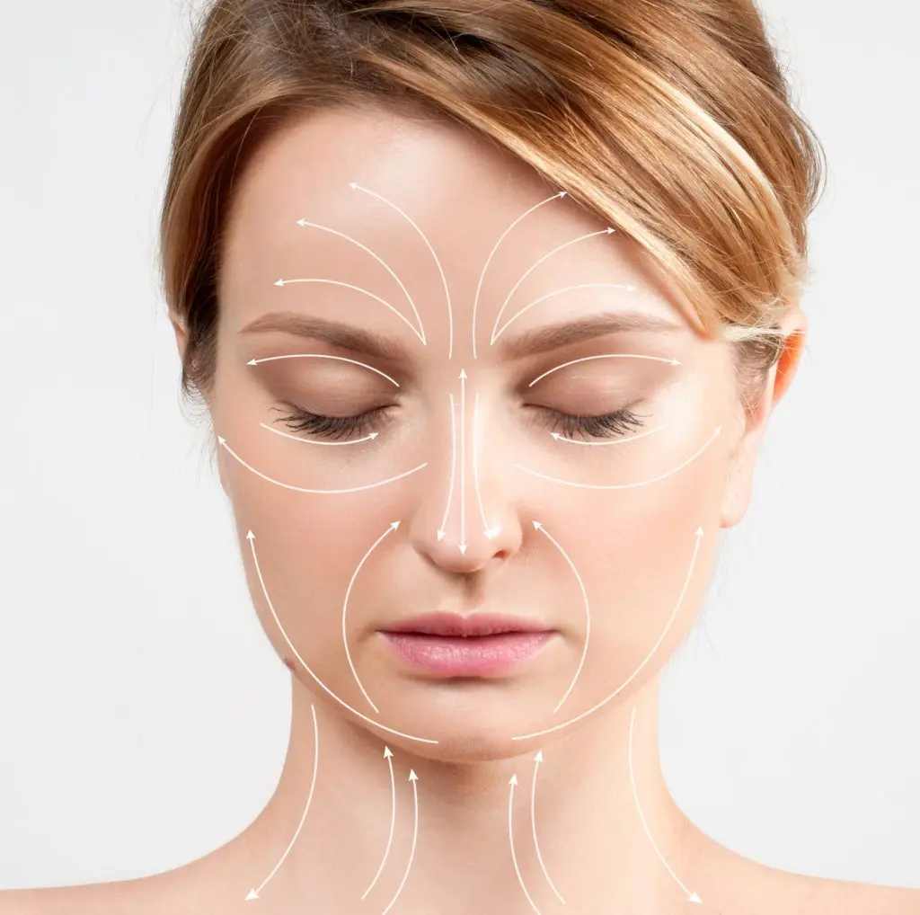 Woman with perfectly clean skin facial lines