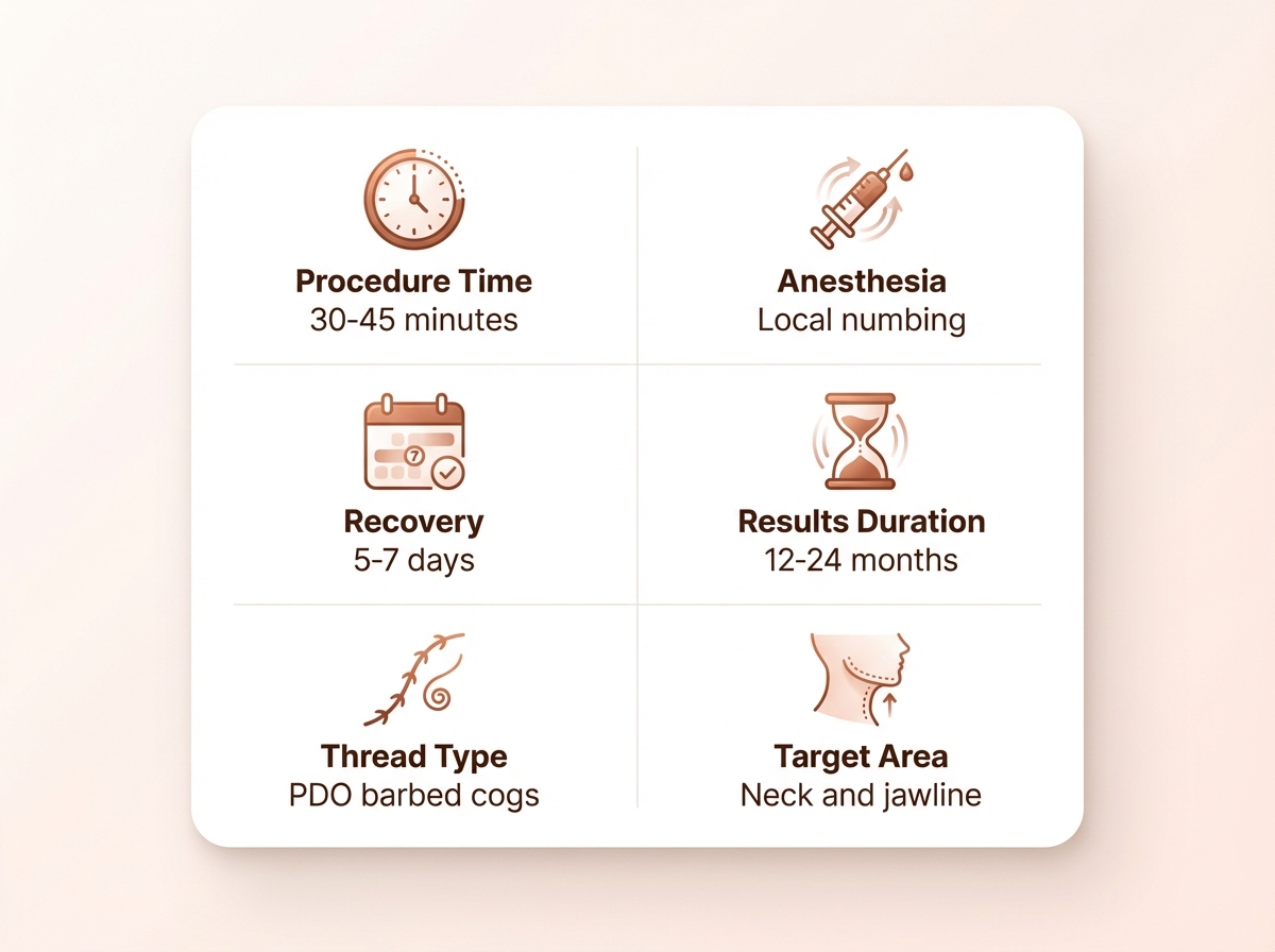 PDO neck thread lift key facts infographic