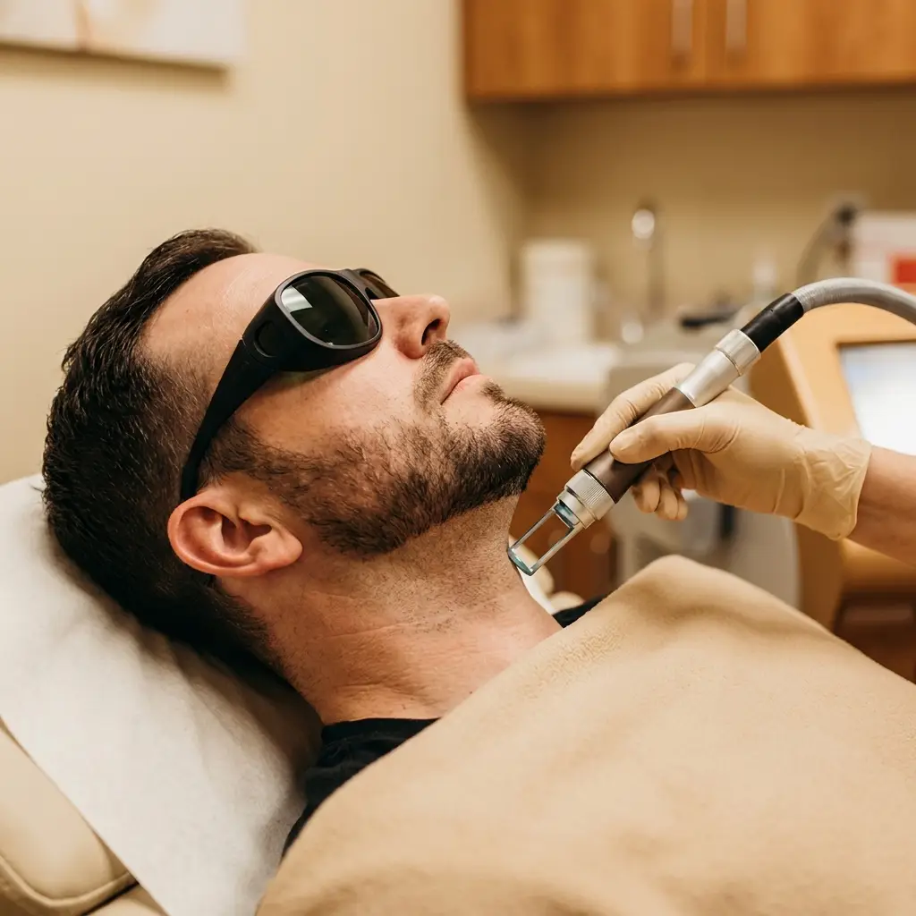 Laser hair removal treatment in progress at Desert Bloom Skincare, Scottsdale