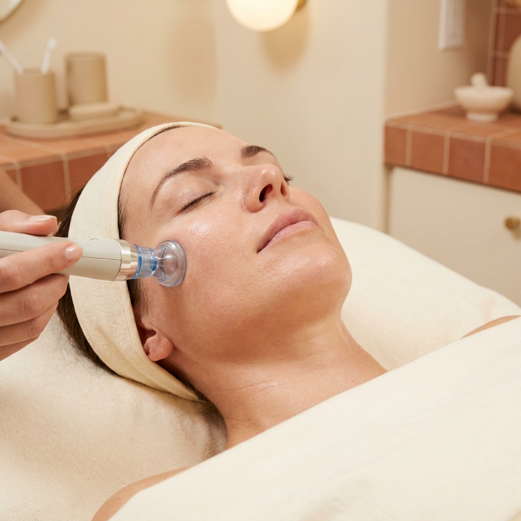 HydraFacial gentle sensitive-skin protocol — barrier-safe deep cleansing