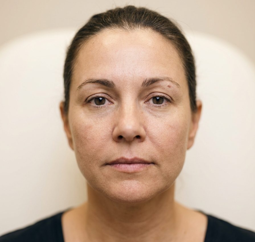 Facial asymmetry — uneven facial features front view