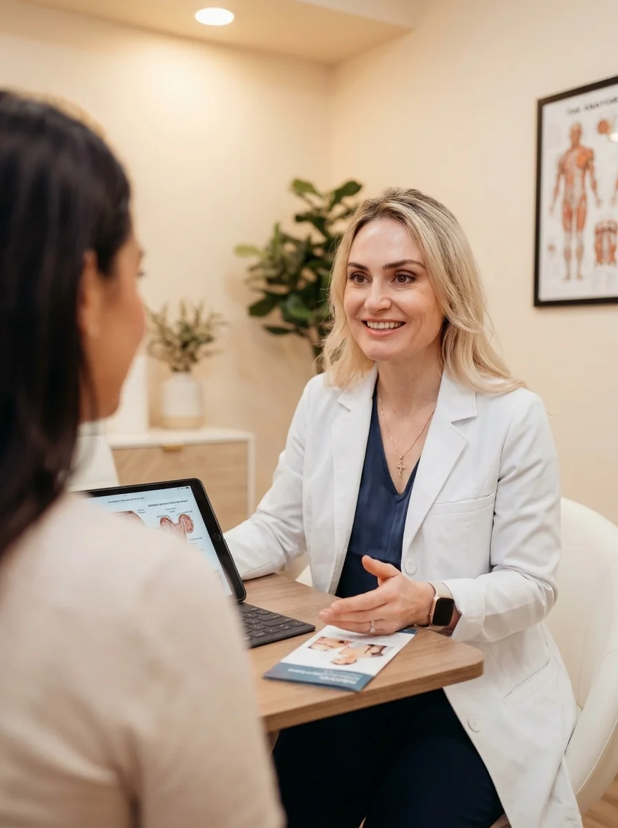 Dr. Borakowski discussing Daxxify treatment plan during consultation