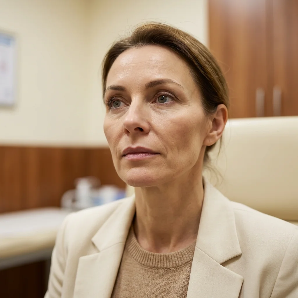 Facial volume loss after GLP-1 weight loss showing flattened cheeks and jawline