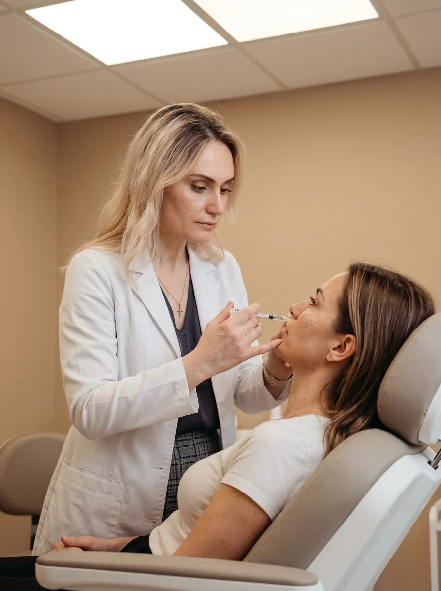 Dr. Borakowski performing dermal filler injection in Scottsdale