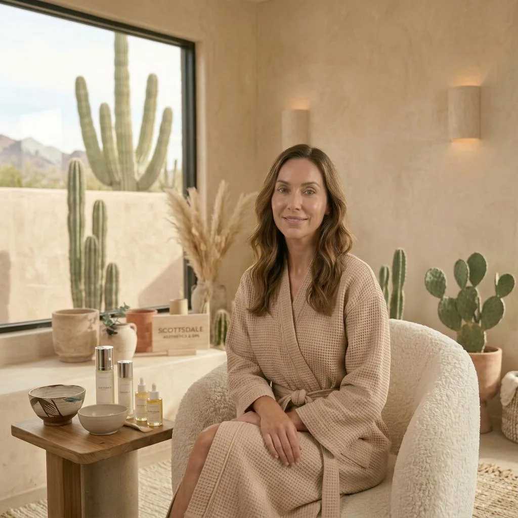 Woman with glowing skin in a luxury Scottsdale spa — Desert Skin Reset at Desert Bloom Skincare