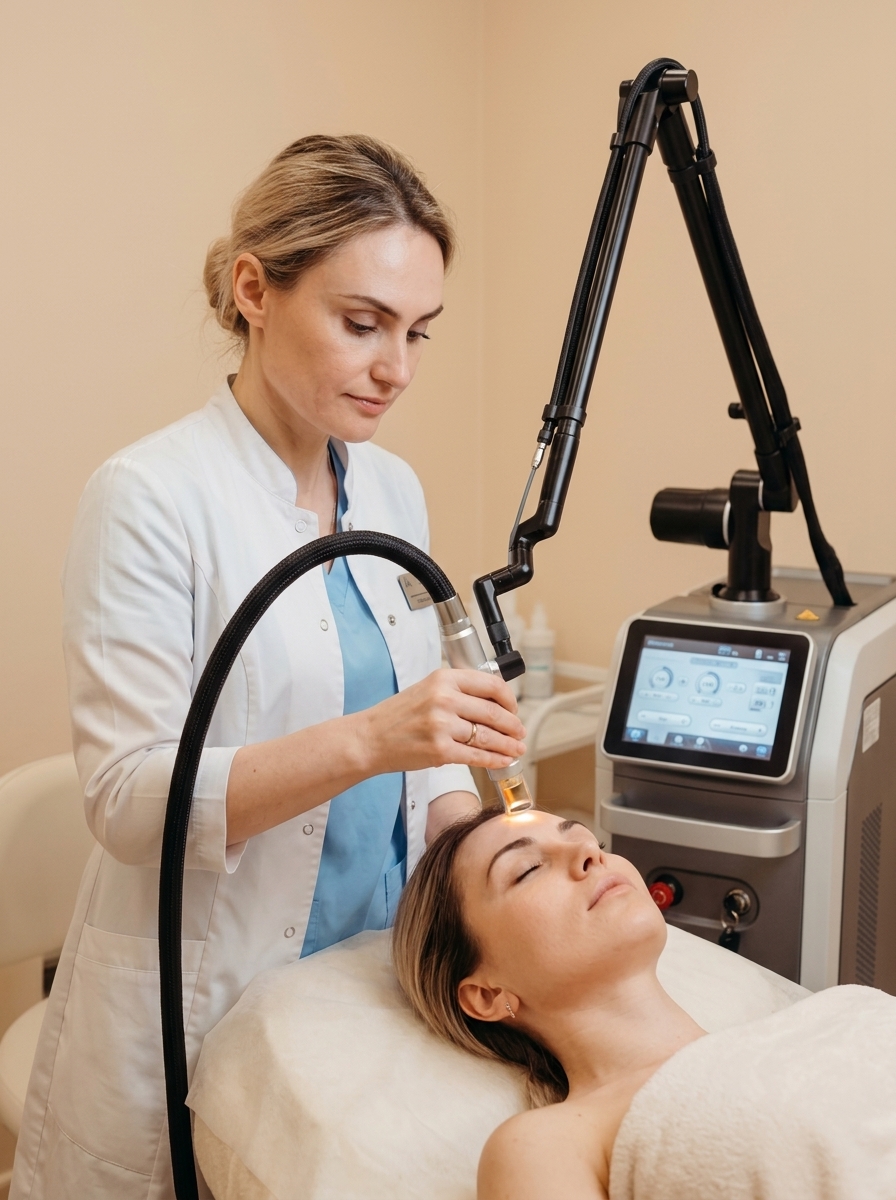 CO2 cool peel treatment at Desert Bloom Skincare Scottsdale — doctor performing laser resurfacing