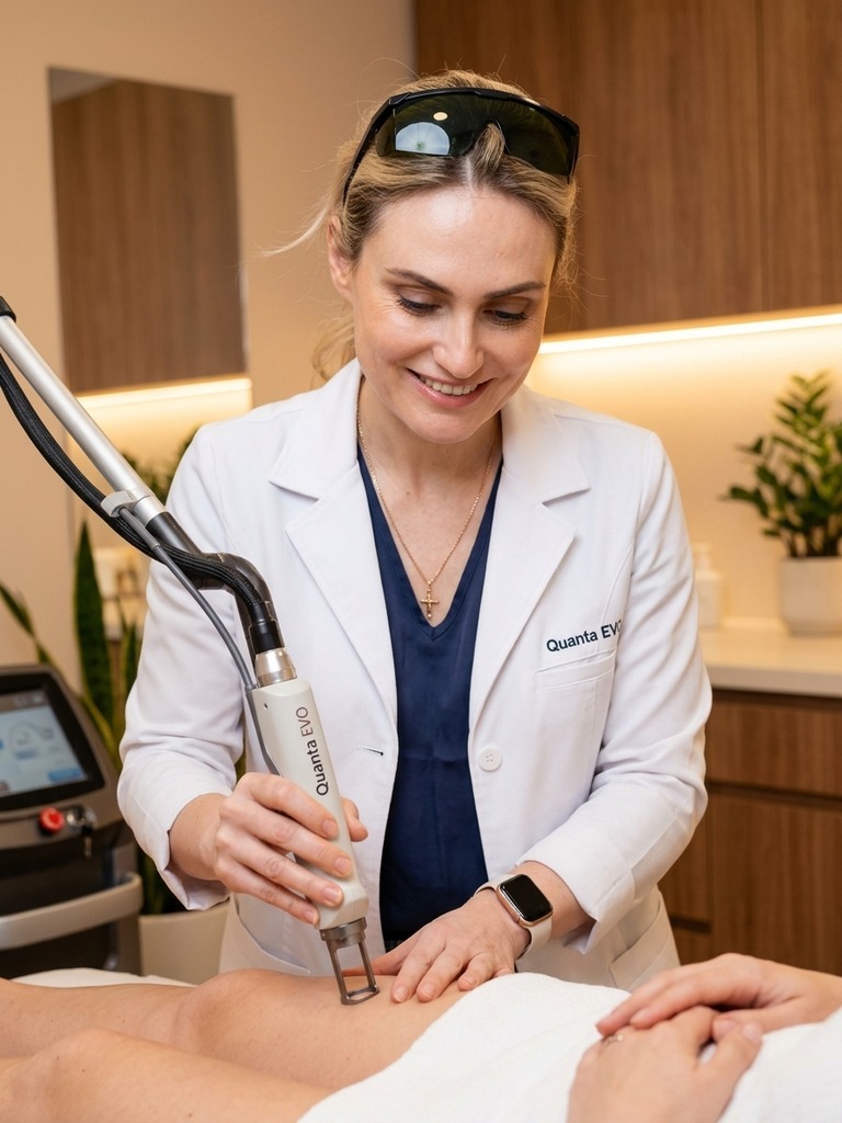 Dr. Natalya Borakowski NMD performing laser hair removal at Desert Bloom Skincare Scottsdale