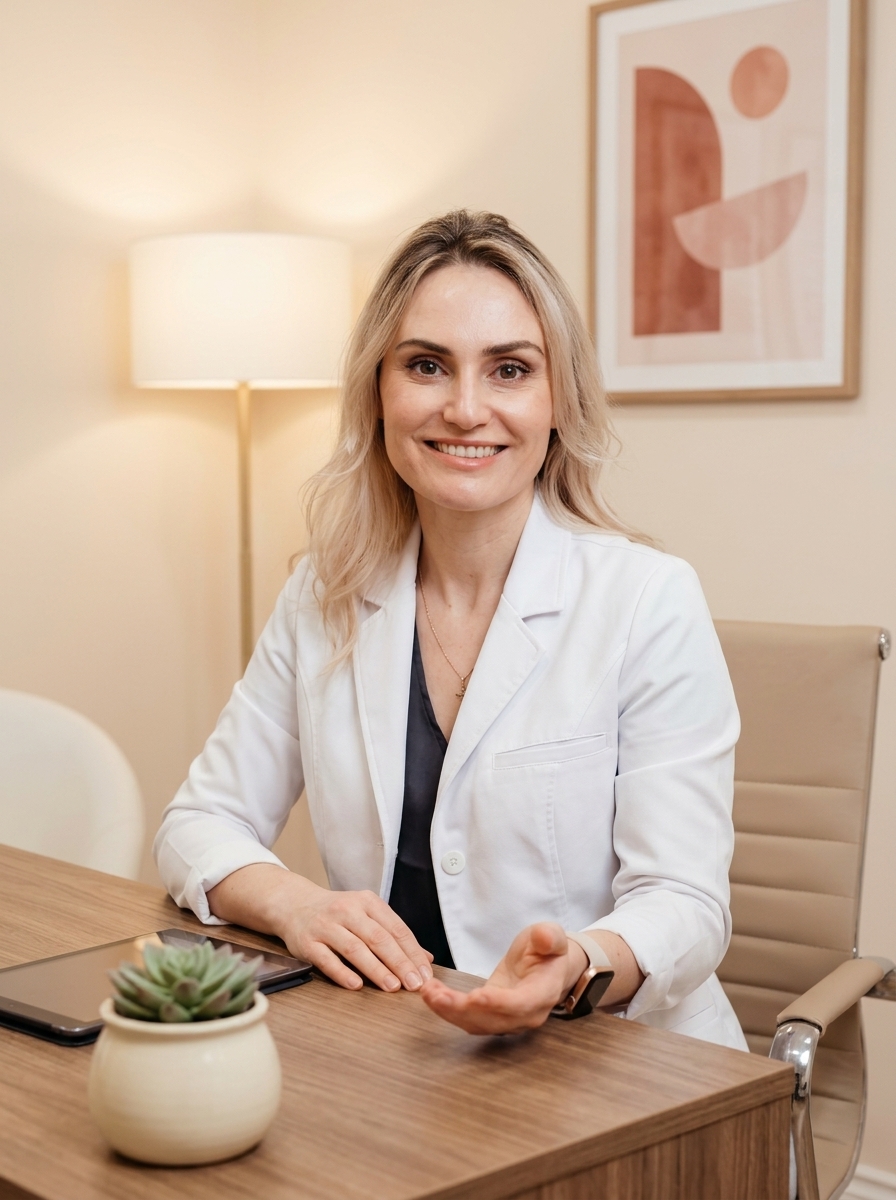 Dr. Borakowski in consultation room at Desert Bloom Skincare Scottsdale