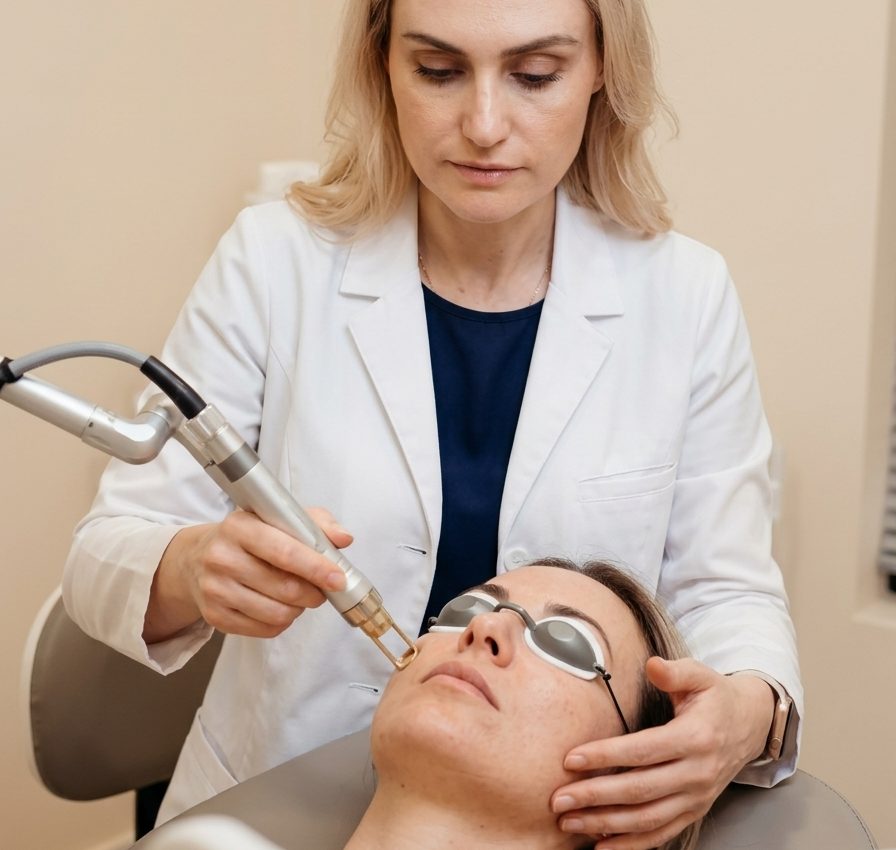 Dr. Borakowski performing laser redness removal treatment Scottsdale