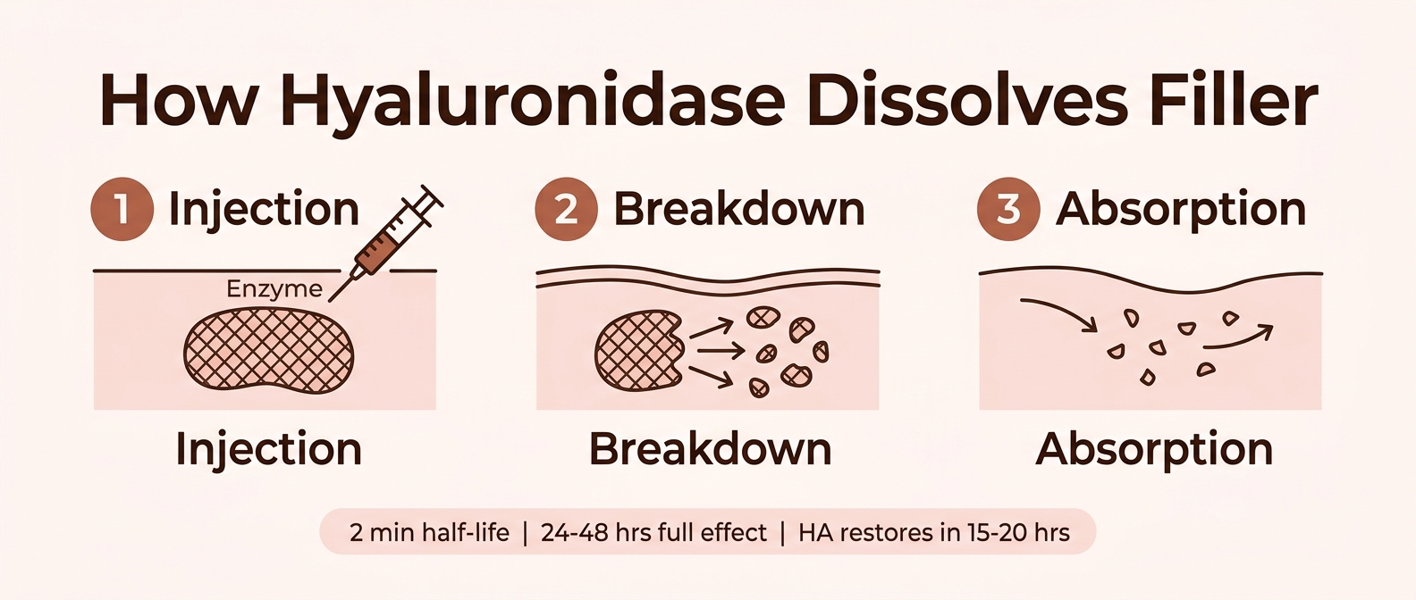 Hyaluronidase filler dissolution process