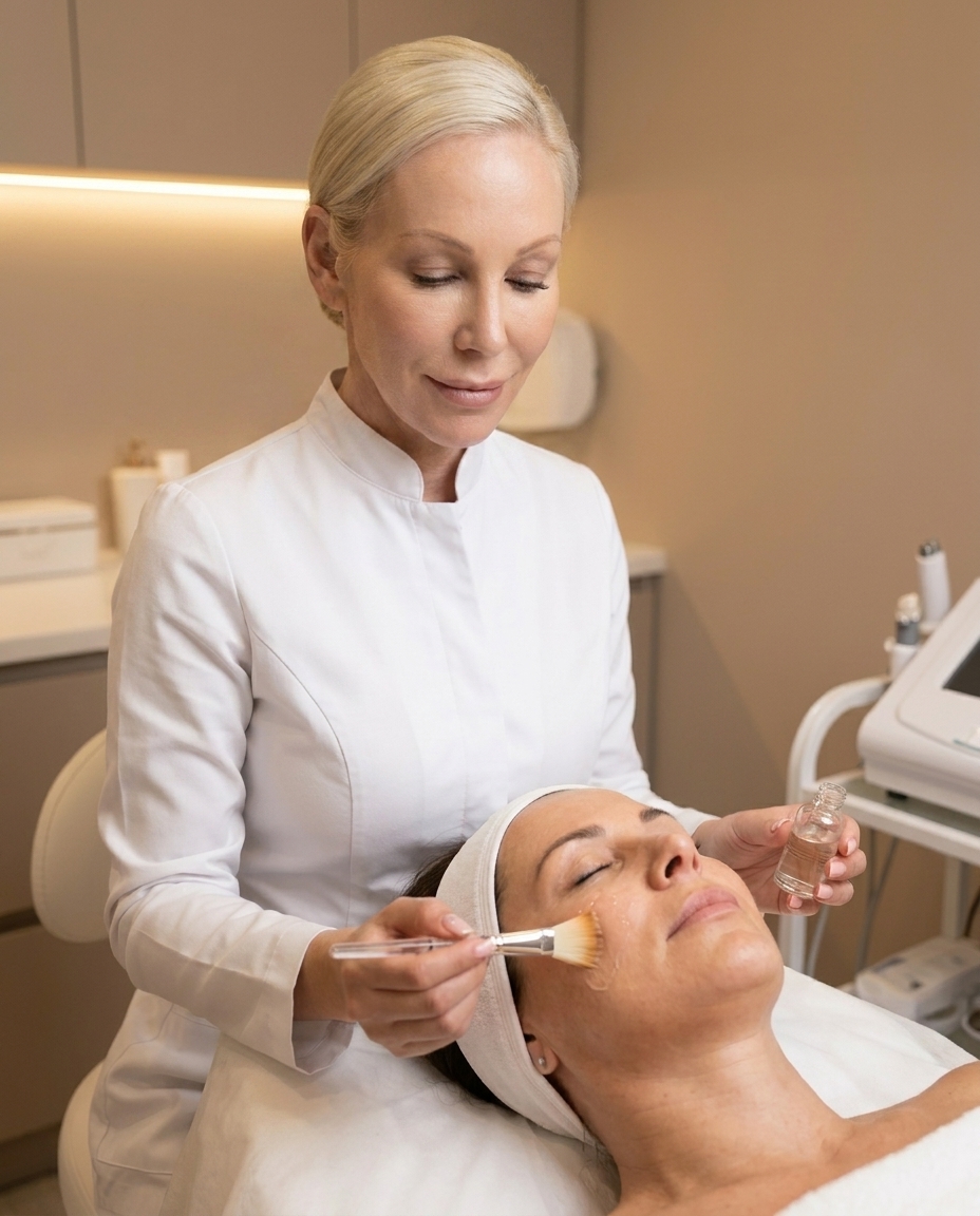Sadie Luna-Kearns performing HydroGlass facial treatment at Desert Bloom Scottsdale