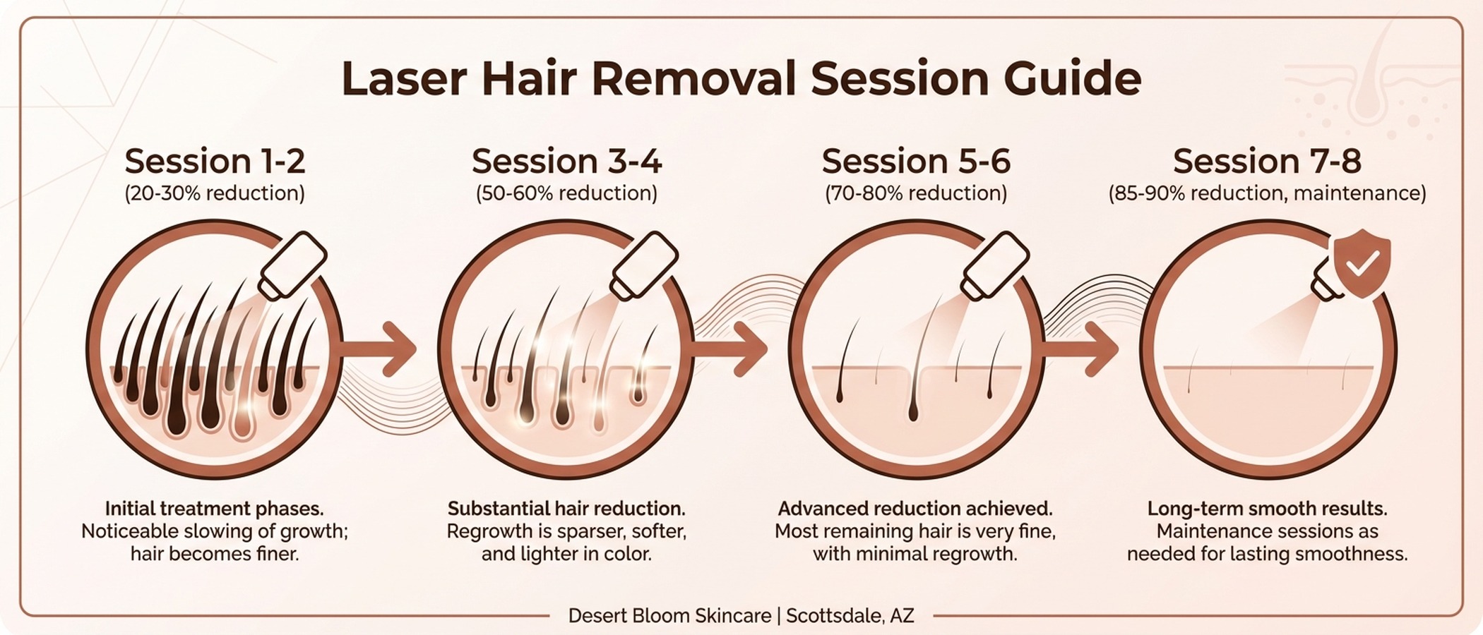 Laser hair removal session guide — treatment schedule and results timeline