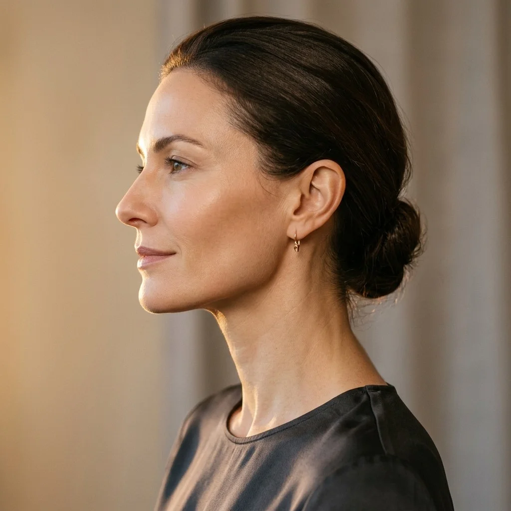 Defined jawline profile — jawline filler result at Desert Bloom Skincare