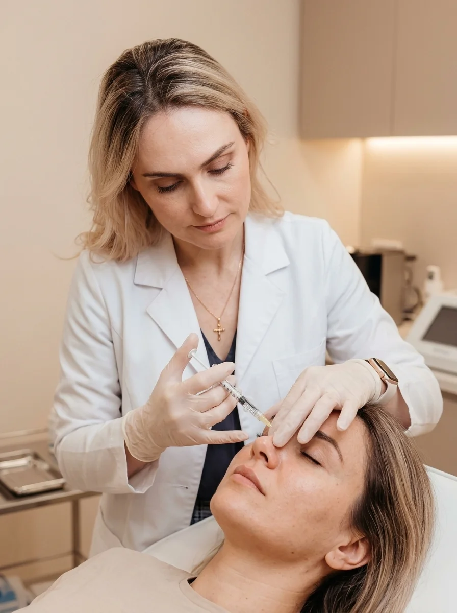 Dr. Borakowski performing liquid rhinoplasty filler injection at Desert Bloom Skincare Scottsdale