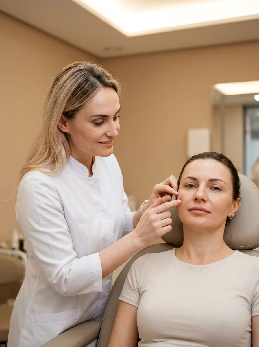 Dr Natalya Borakowski performing salmon DNA facial micro-infusion at Desert Bloom