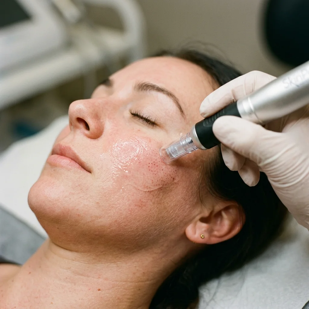 Microneedling treatment in Scottsdale — collagen induction therapy with serum infusion