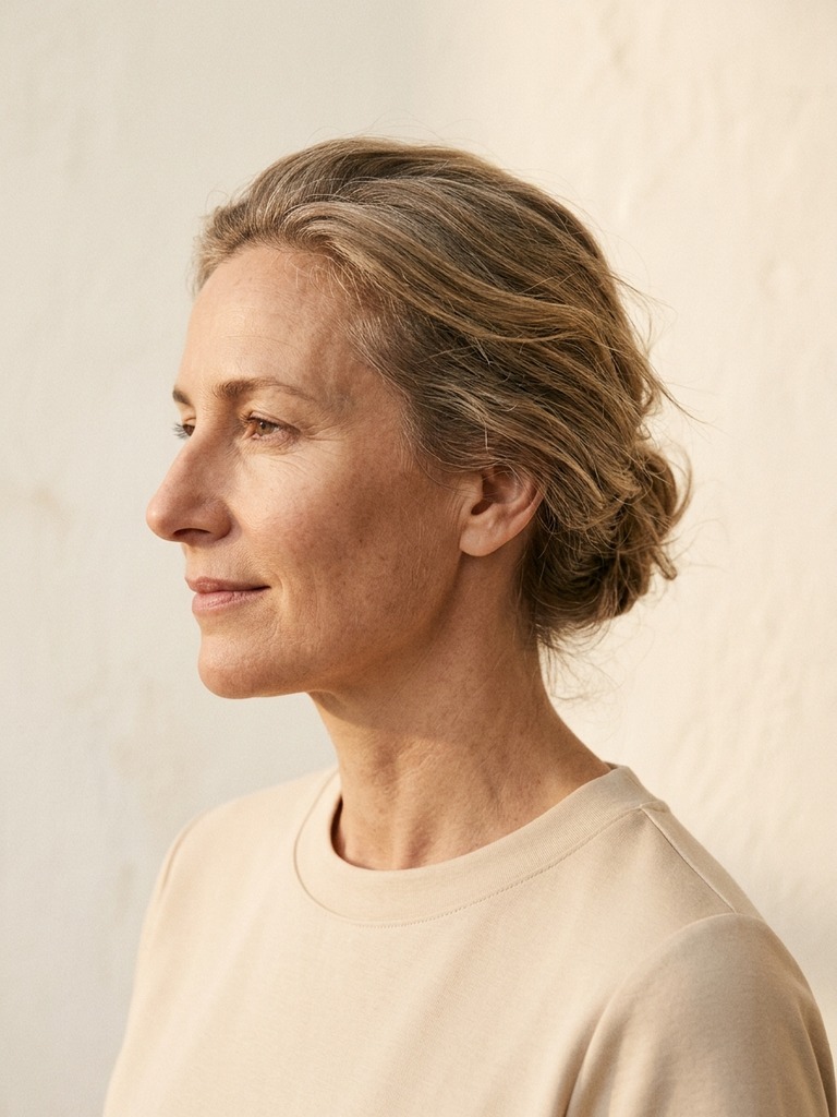 Natural side profile after non-surgical rhinoplasty — subtle refinement