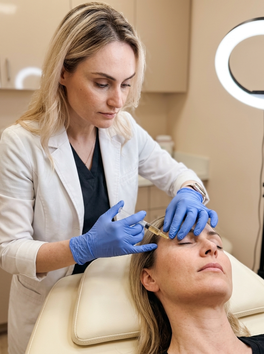 Dr. Borakowski performing a precise aesthetic injection at Desert Bloom Skincare