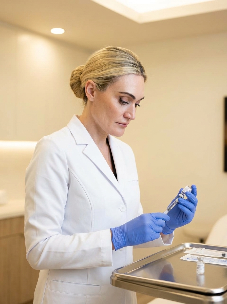 Dr. Borakowski preparing Restylane filler syringe at Desert Bloom Skincare Scottsdale