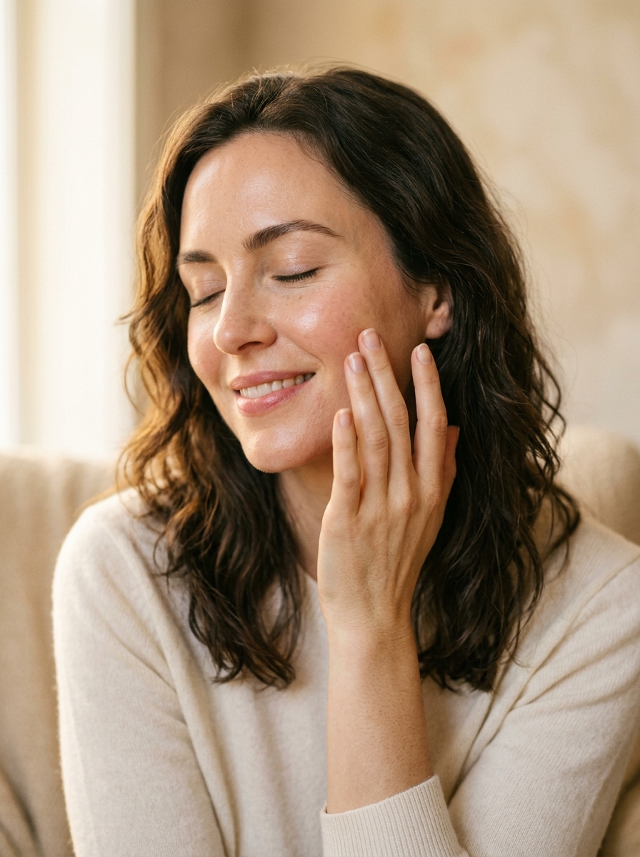 Healthy hydrated skin after Restylane treatment — glowing complexion