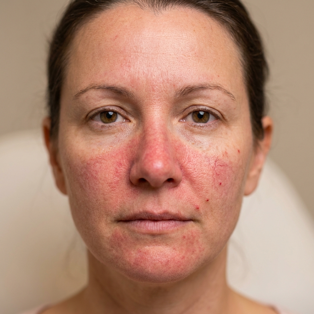 Rosacea papules and pustules — managed with topicals and oral medication at Desert Bloom