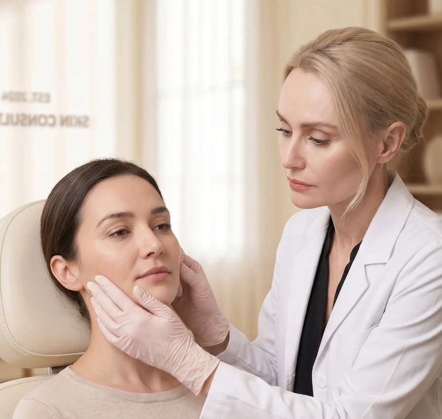 Dr. Natalya Borakowski photo facial consultation for age spots