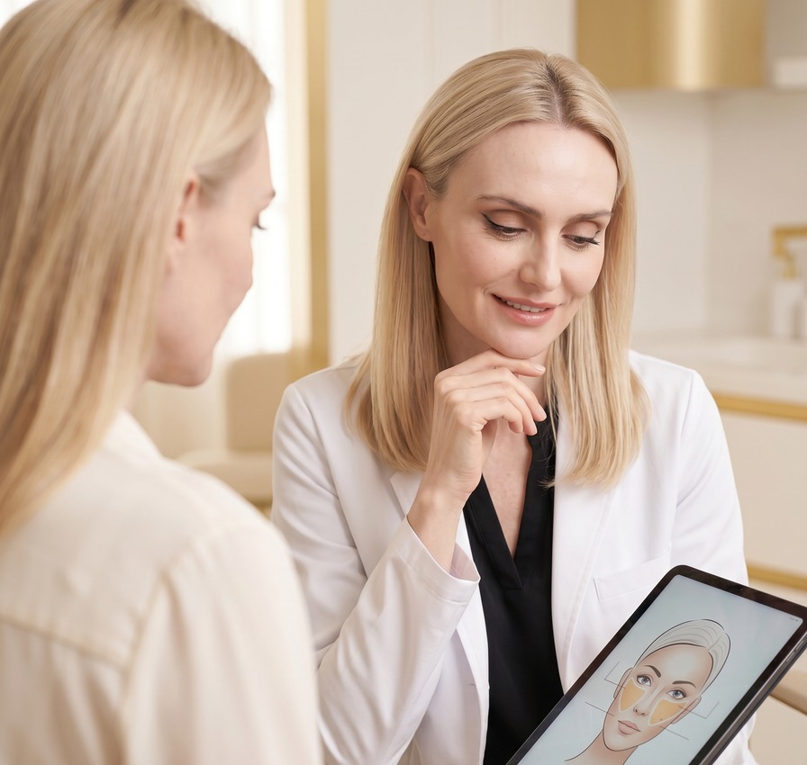 Dr. Natalya Borakowski facial balancing consultation at Desert Bloom Scottsdale