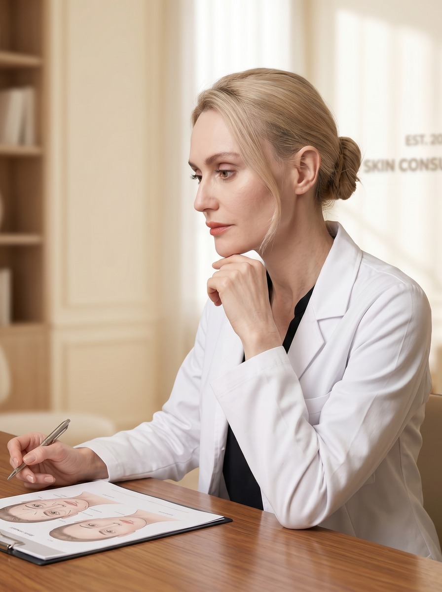Dr. Natalya Borakowski NMD reviewing treatment plan at Desert Bloom Skincare