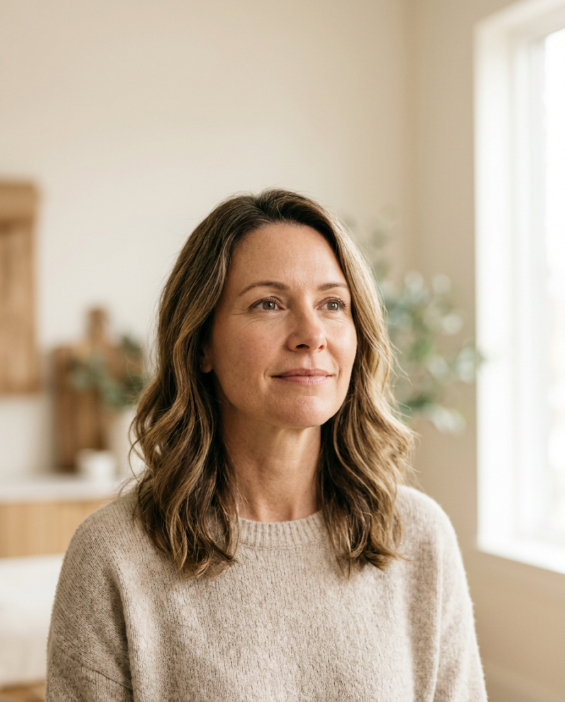 Woman in her 40s exploring non-surgical facial rejuvenation options, Desert Bloom Scottsdale