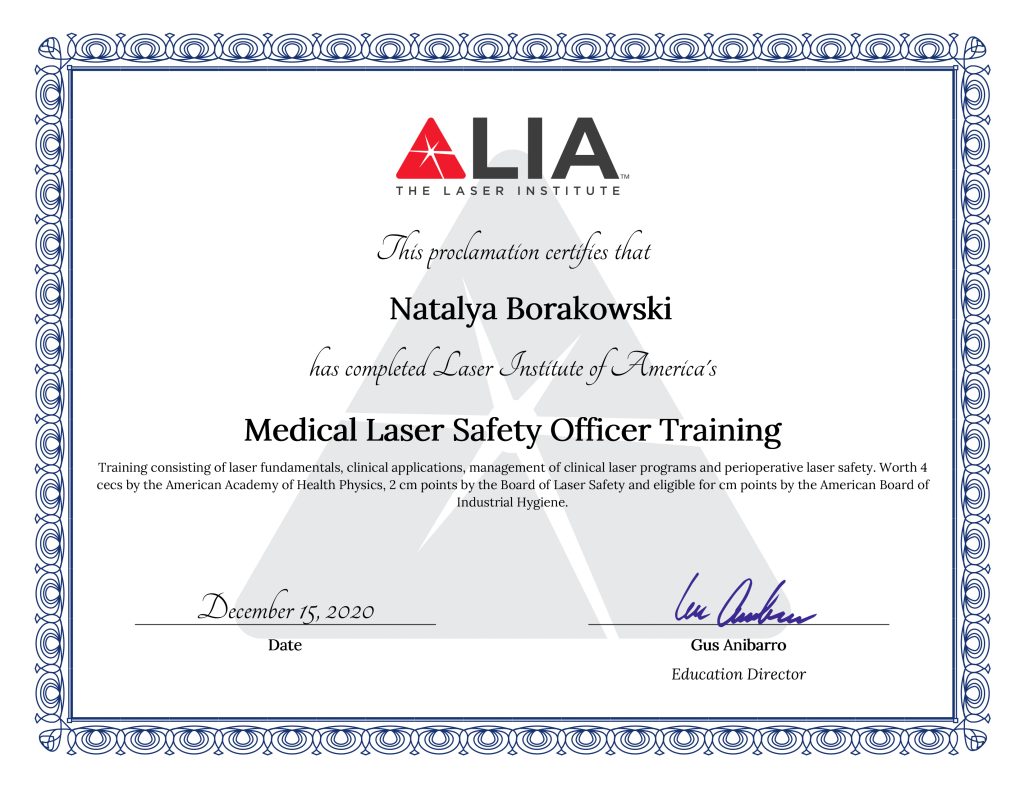 Laser Institute of America — Medical Laser Safety Officer Training (2020)