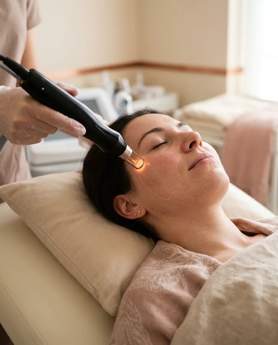 1064 nm Nd:YAG laser facial in progress at Desert Bloom Skincare, Scottsdale