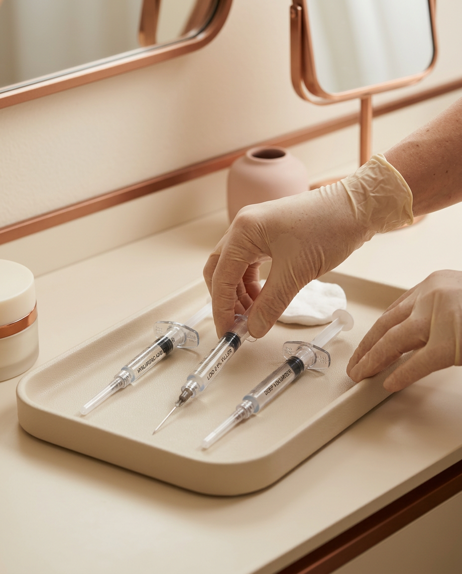 Dermal filler syringe options for jawline contouring at Desert Bloom Skincare, Scottsdale